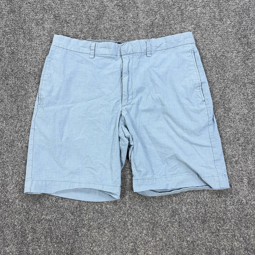 Banana Republic Shorts Mens 34 Blue Geometric Cotton Stretch Chino 9 Inseam